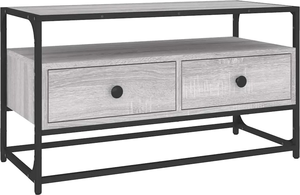vidaXL szürke sonoma színű szerelt fa TV-szekrény 80x35x45 cm