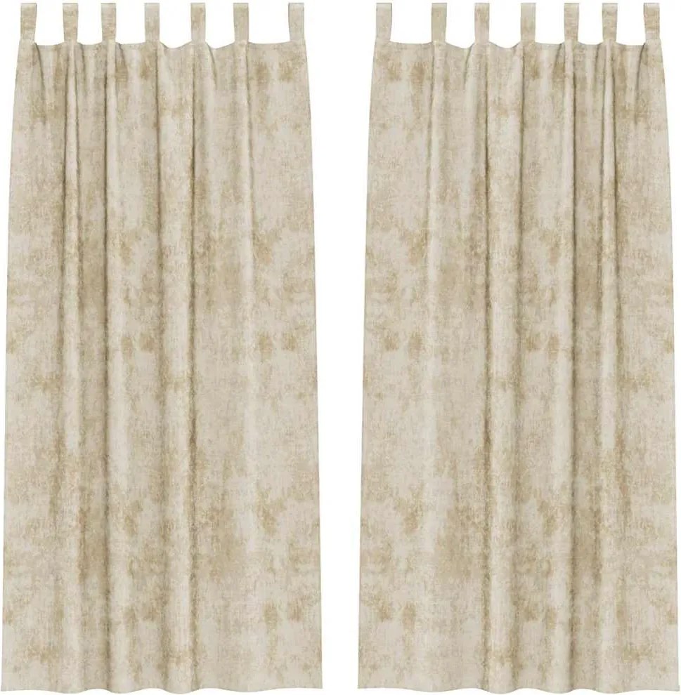 vidaXL Bársonyfüggönyök függönyökkel 2 pcs Krém 245 x 140 cm Bársony