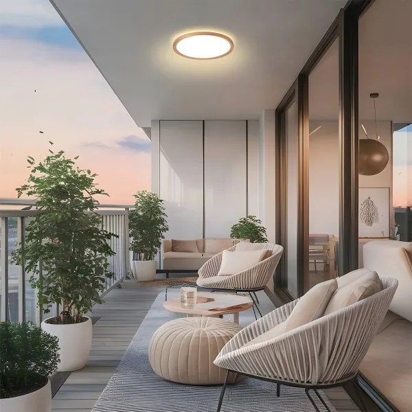 Brilagi - ULTRA SLIM fürdőszobai mennyezeti LED lámpa, 12W, 230V, átm. 22,5 cm, rózsaarany, IP54