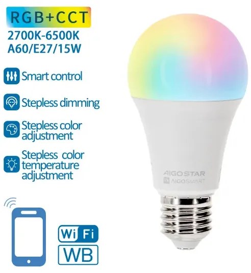 SMART WIFI-S LED IZZÓ 15W/E27/A60/RGB/2700-6500K