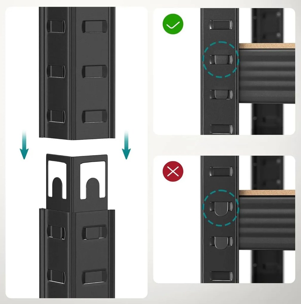 Fém polcos állvány TAYLOR 5 polc 150x75 cm