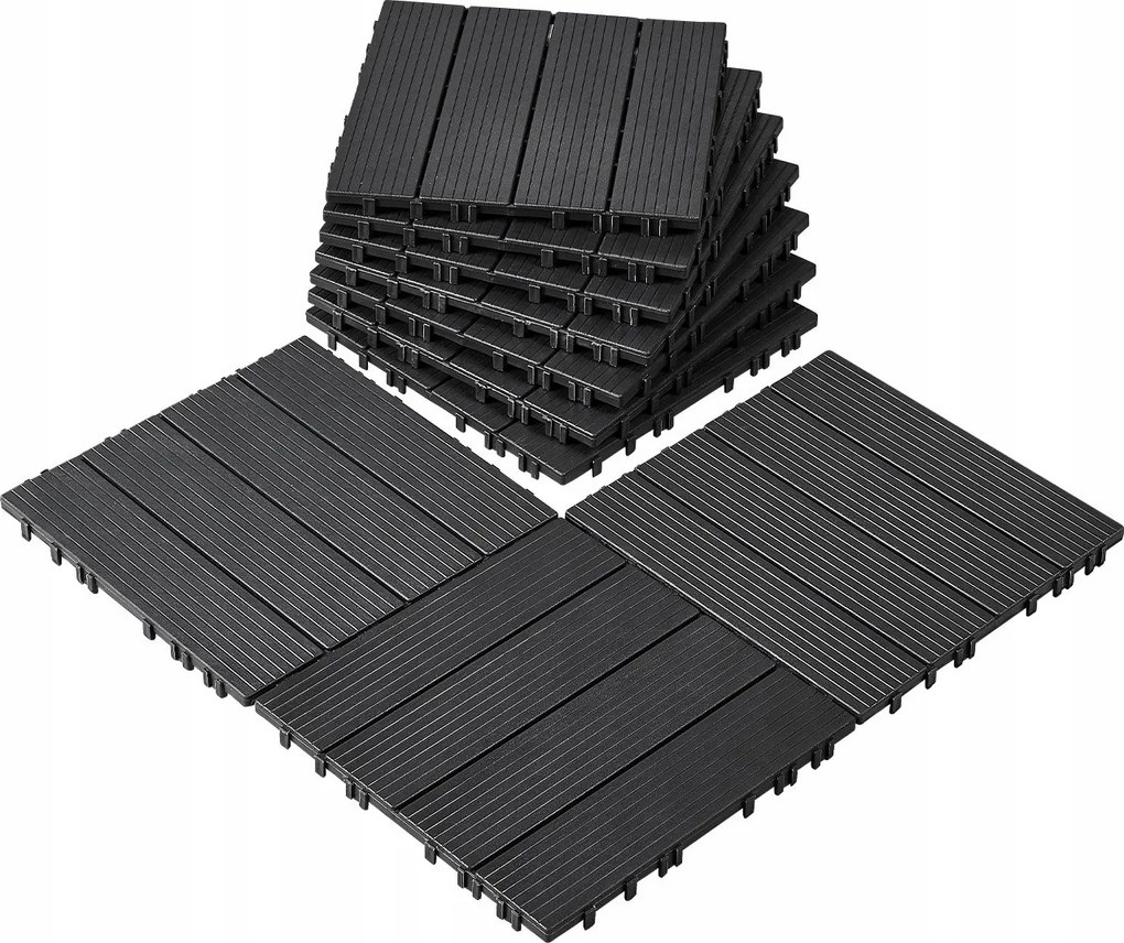 Teraszpadló Kompozit Padló Teraszhoz Szürke 10 db