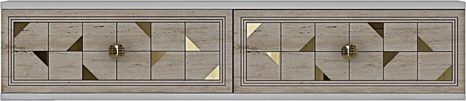 Moka 120 - White, Travertine, Gold