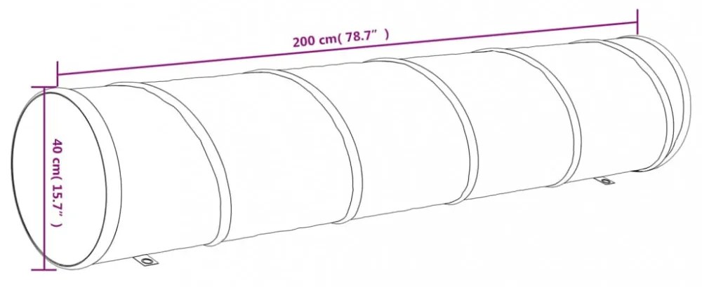 kék poliészter kutyaalagút Ø40 x 200 cm