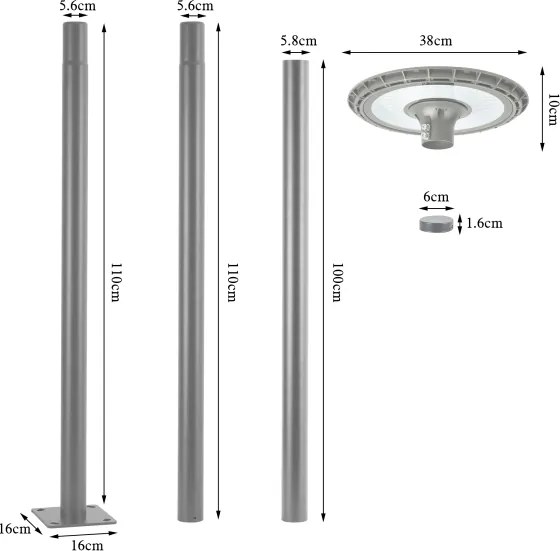 BRILAGI - LED kültéri utcai lámpa URBANSPARK LED/120W/230V szürke IP65