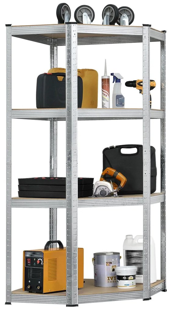 Juskys Sarokpolc - 160x75x40-75 cm - ezüst színű
