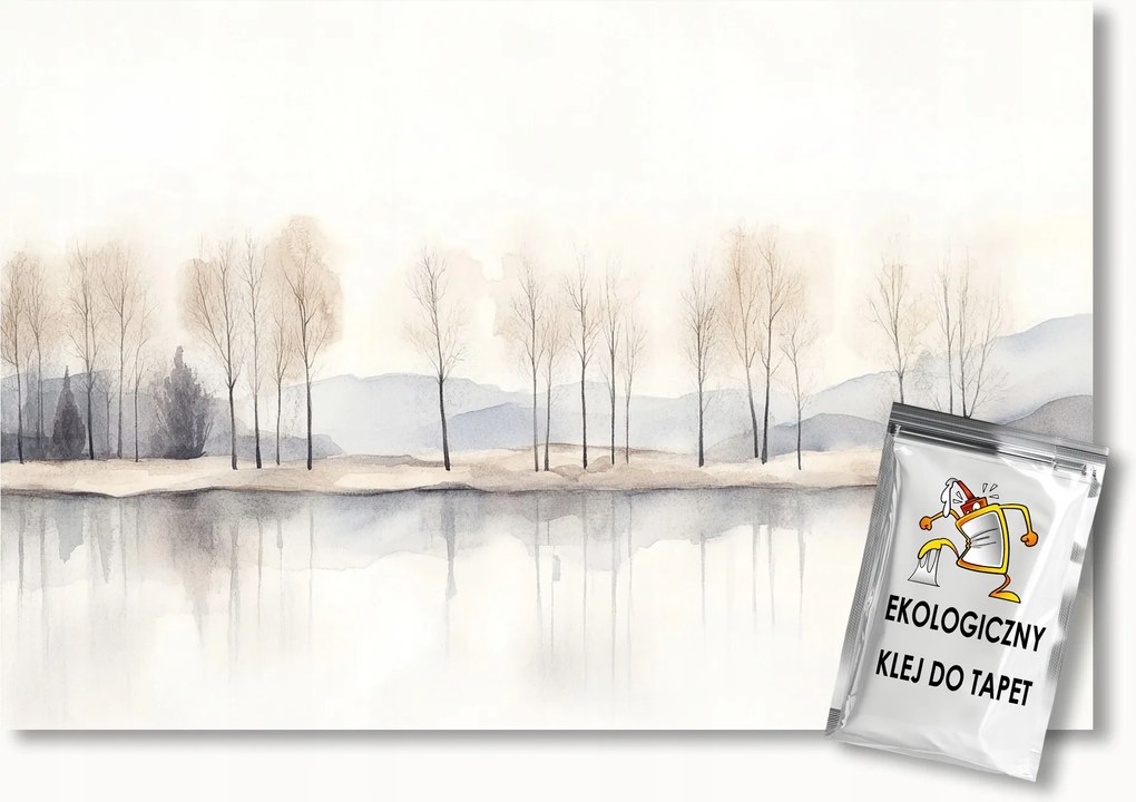 Fotótapéta Flizelina Tájkép Hegyek Víz Tó Fák Tükröződés 200x140 ragasztó