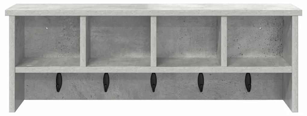 Fali Kabáthorog polcokkal Beton szürke 75 x 16 x 26 cm Faanyag