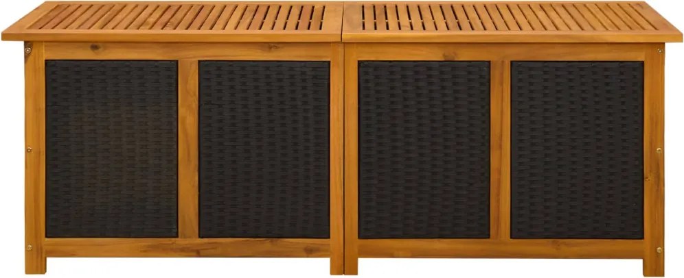 vidaXL Kerti Tároló Doboz 243 L Tömör Akácfa 150 x 50 x 56 cm Fekete