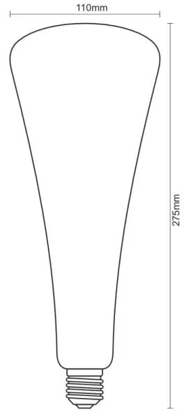 LED Izzó FILAMENT SHAPE T110 E27/5W/230V 1800K kék