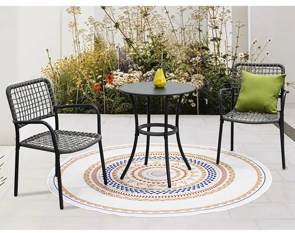 Autronic Kerti garnitúra 1+2, fém, polirattan,szürke , AZ-L1103 GREY