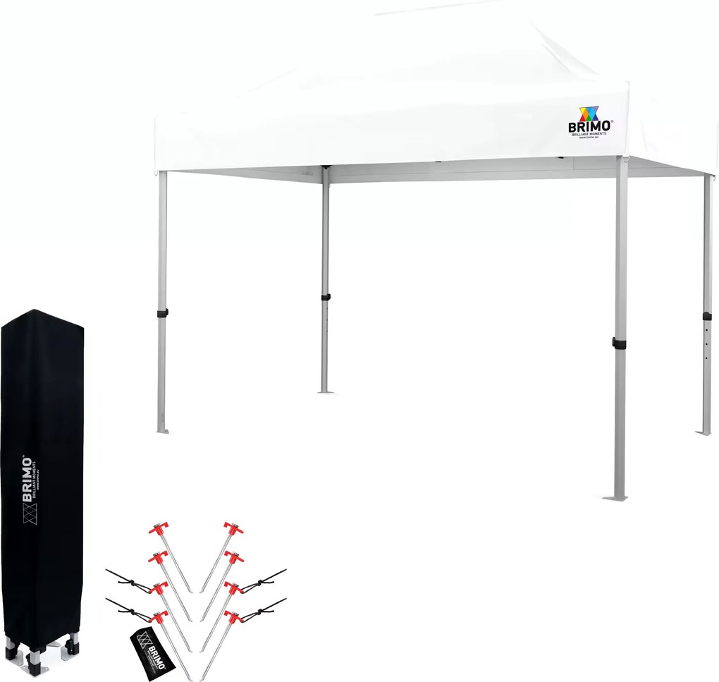 Kerti sátrak 2×3 m alumíniumból, falak nélkül | Gyors felállítás és masszív, könnyű váz - 3 oldalfal nélkül - Fehér