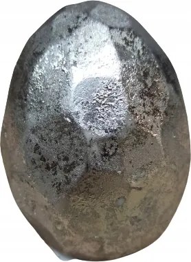 Ezüst színű kis dekoratív tojás figura