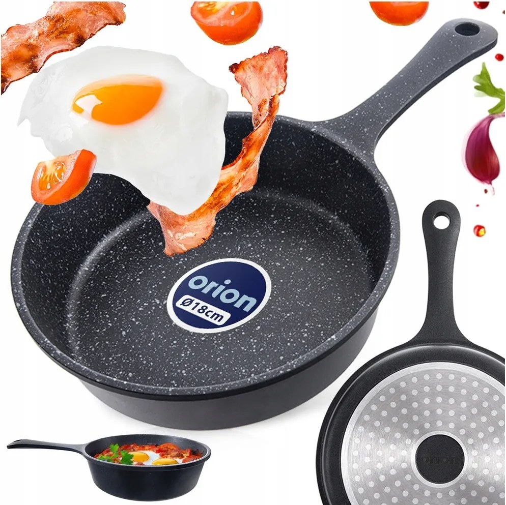 Gránit serpenyő sütéshez, pároláshoz Orion Grande 18 cm indukciós és gáztűzhelyhez