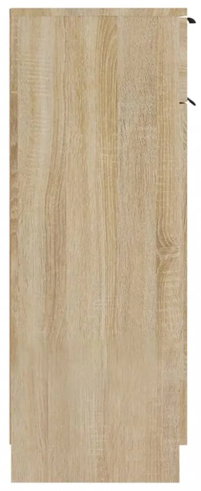 sonoma tölgy színű szerelt fa fürdőszobaszekrény 32x33,5x90 cm