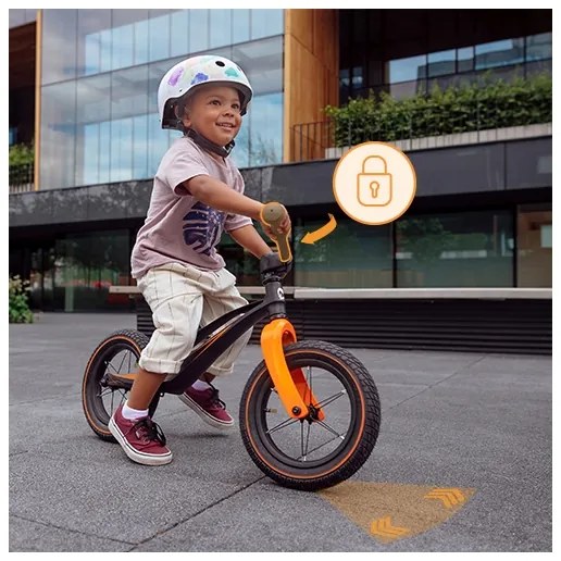 Lionelo - Tolós bicikli BART AIR fekete/narancs