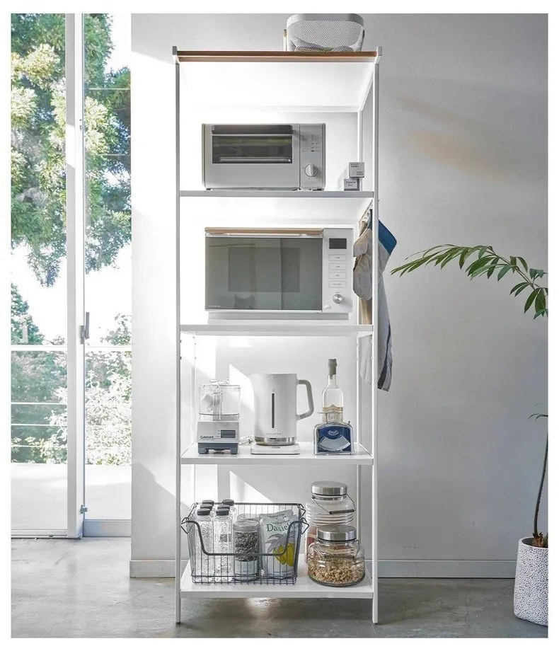 Matt fehér acél polcos állvány 60x170x46,5 cm Tower – YAMAZAKI