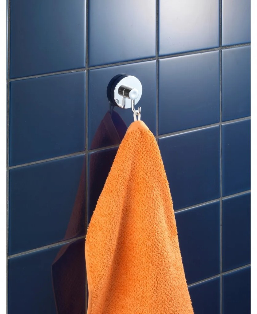 WENKO Vacuum-Loc® 2 db Fürdőszobai fogas, fúrás és csavarozás nélkül, 5 x 6 x 6.7 cm, ABS, ezüstszín