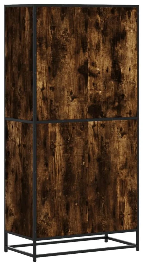 füstös tölgy színű szerelt fa magasszekrény 68 x 35 x 139 cm