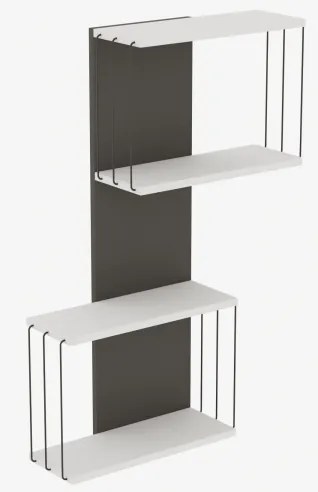 Fali polc DESTAN 96x65 cm fehér/antracit