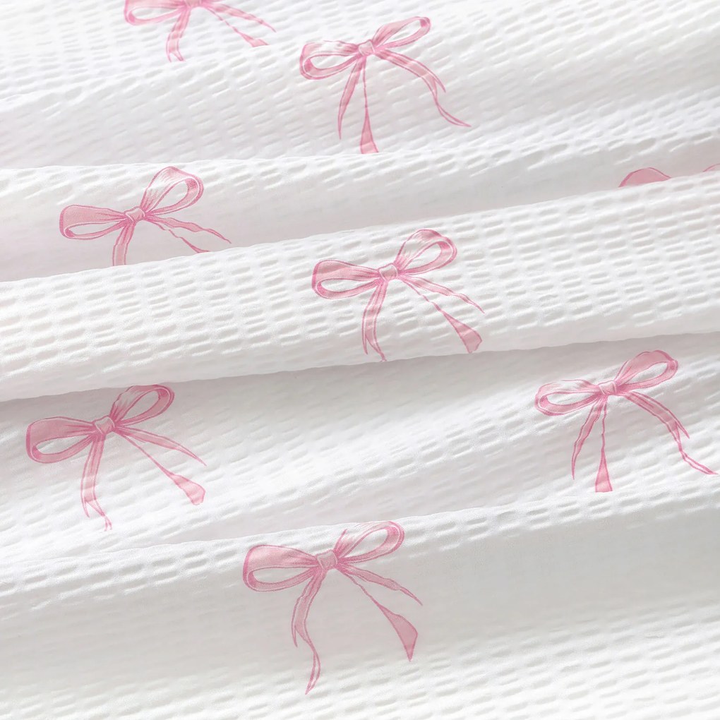 Goldea krepp ágyneműhuzat - rózsaszín masnik 140 x 200 és 70 x 90 cm