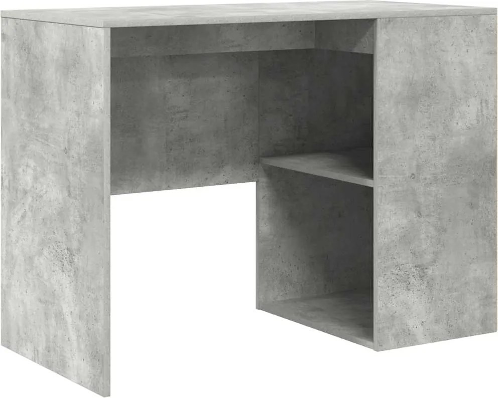 vidaXL Asztal polcokkal Beton Szürke 102 x 50 x 75 cm Faanyag