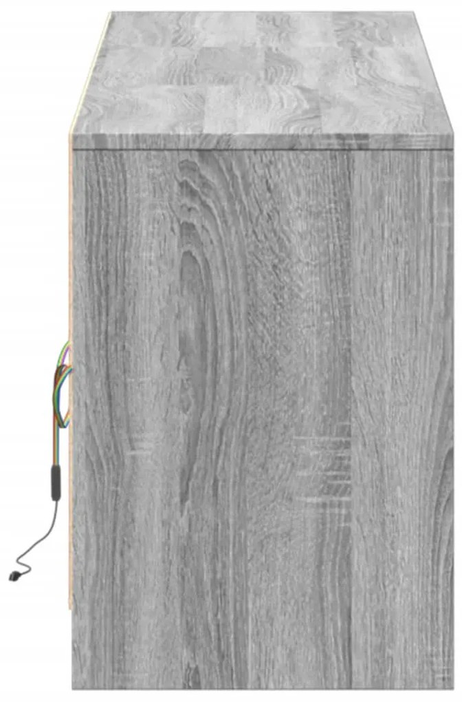 szürke sonoma színű szerelt fa LED-es TV-szekrény 180x34x50 cm