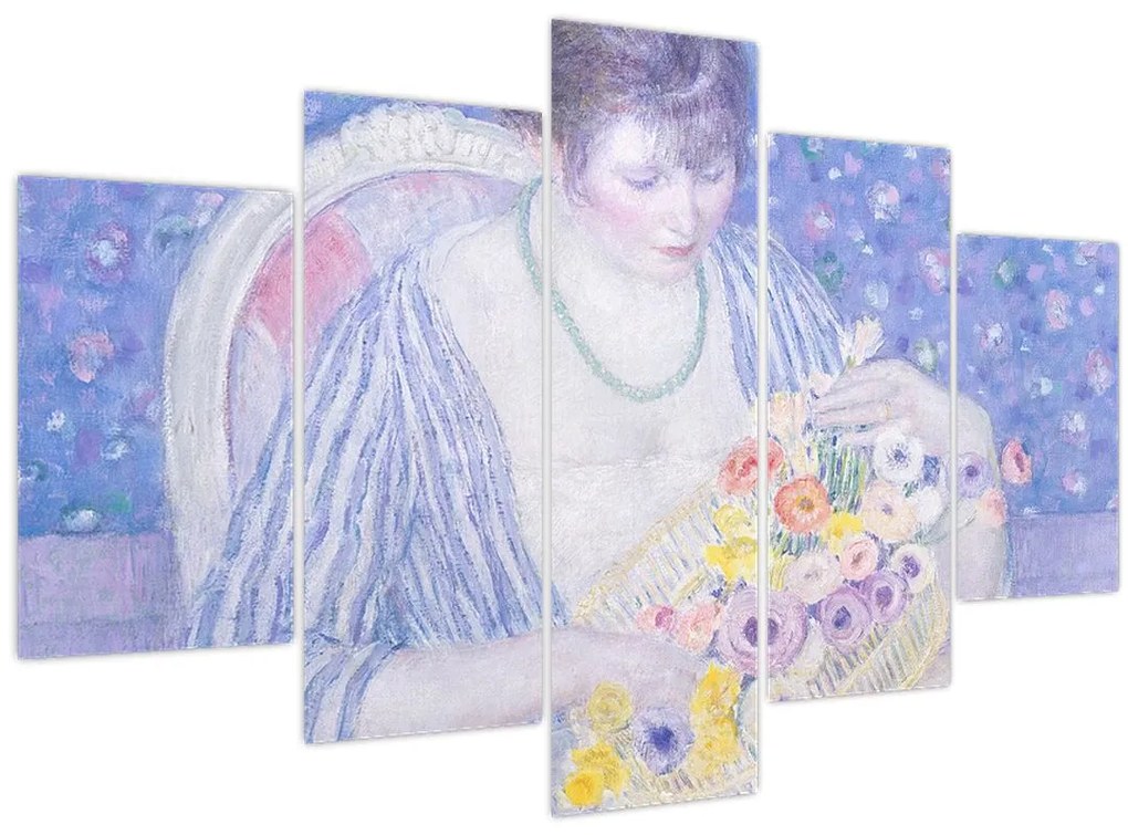 Kép - Frederick Carl Frieseke,  The Basket of Flowers, reprodukciók (150x105 cm)