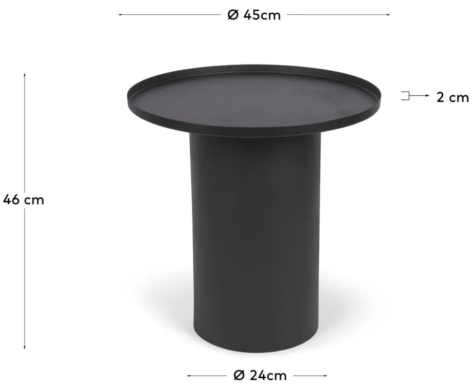 Fém kerek tárolóasztal ø 45 cm Fleksa – Kave Home