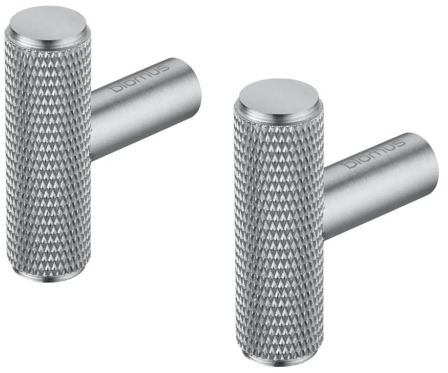 Matt ezüstszínű fali fém akasztó szett 2 db-os Rof – Blomus