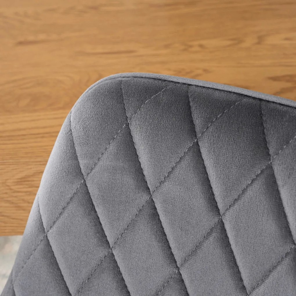 Elegáns Szürke Bársony Étkezőszék BRESSO