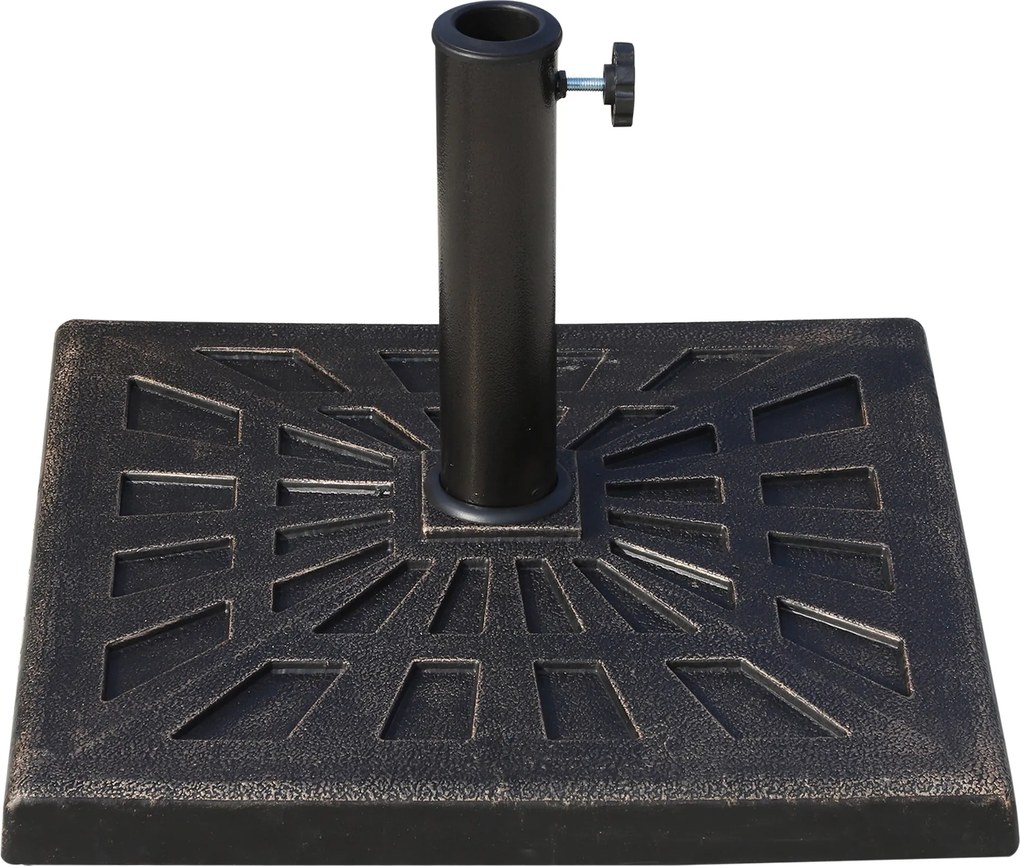 Outsunny 15 kg-os Négyzetes Napernyő Állvány, Napernyő Súly, Állvány 38 mm Átmérőjű Oszlophoz, Erkélyhez, Teraszhoz, Kerthez, Bronz | Aosom