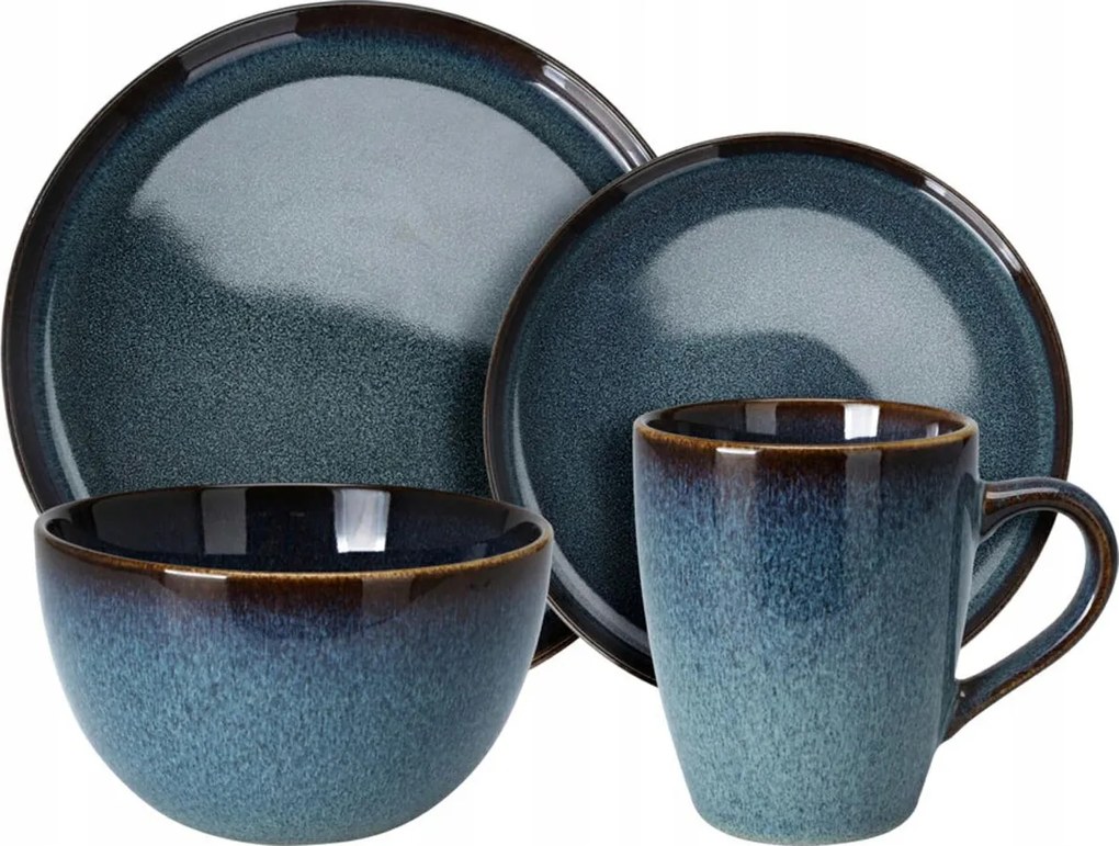 Étkészlet 4 Személyes Szett 16 Db-os Reaktív zománc