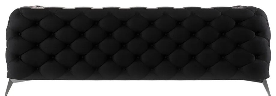 Fekete bársony kanapé 225 cm Chelsea – Ropez