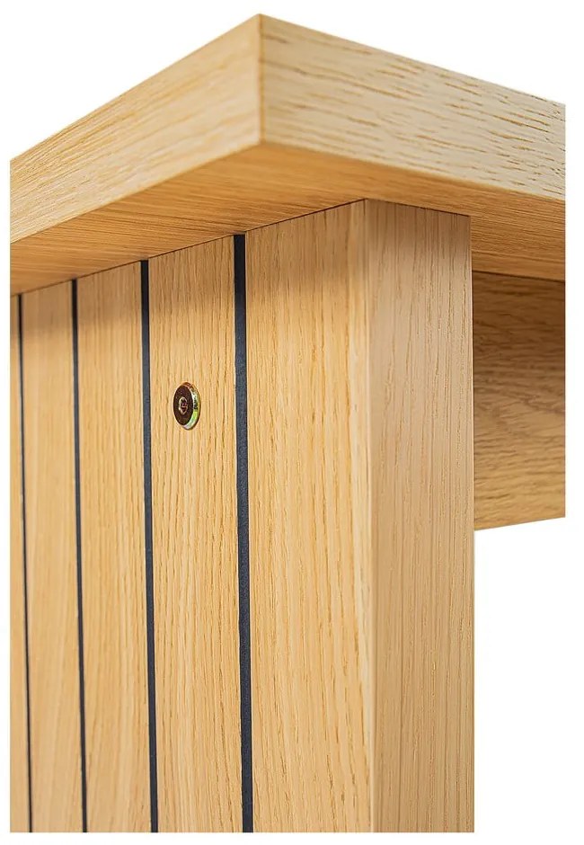 Natúr színű dohányzóasztal tölgyfa dekoros asztallappal 60x120 cm Stripe – Woodman