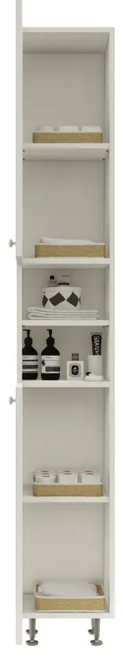 Lucia Fürdőszobai magasszekrény MDF előlappal, védőbevonattal Fehér