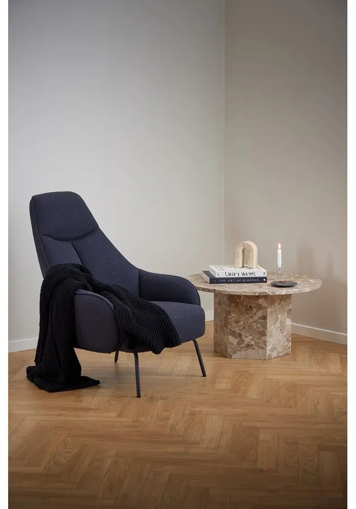 Világosbarna márvány kerek dohányzóasztal ø 80 cm Naxos – Actona