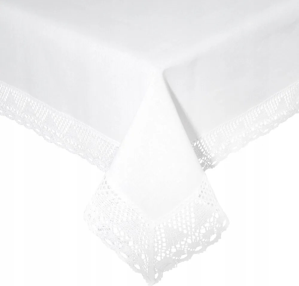 Abrosz dekoratív Nataly 140x220 Eurofirany fehér, csipkével díszített
