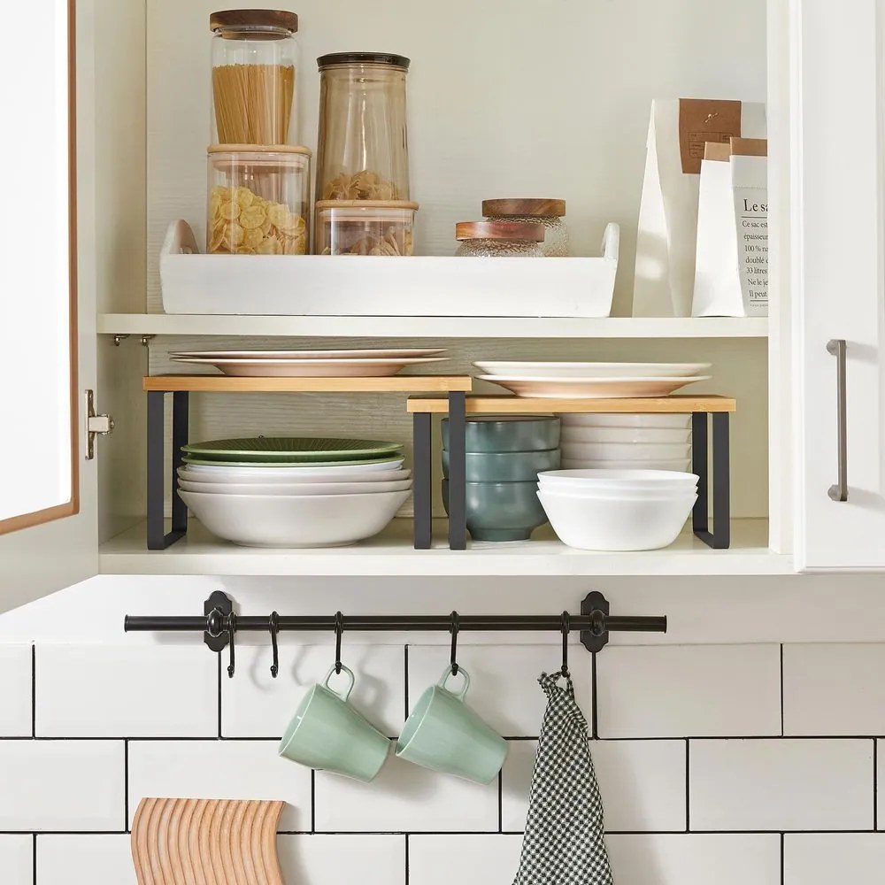 CEZAR bambusz rendszerező szett, 2 db, barna/fekete SongmicsHome