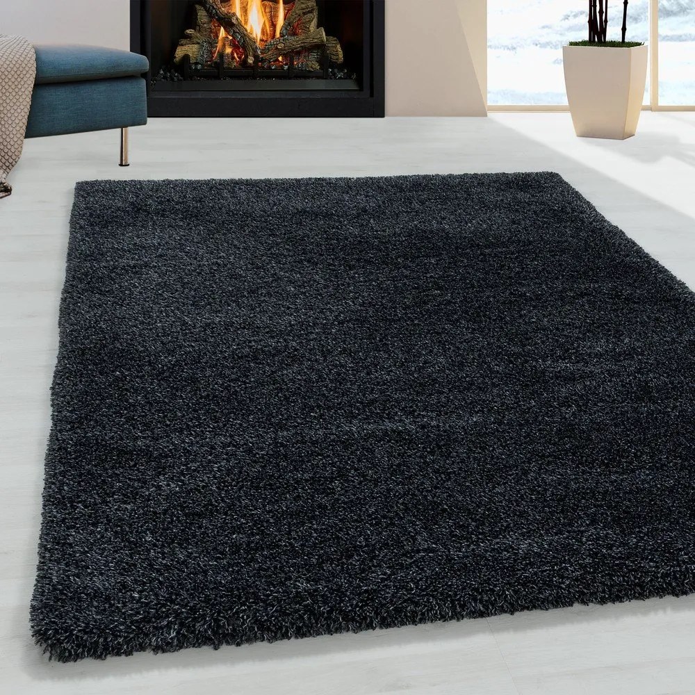 Antracitszürke szőnyeg 60x110 cm Fluffy – Ayyildiz Carpets