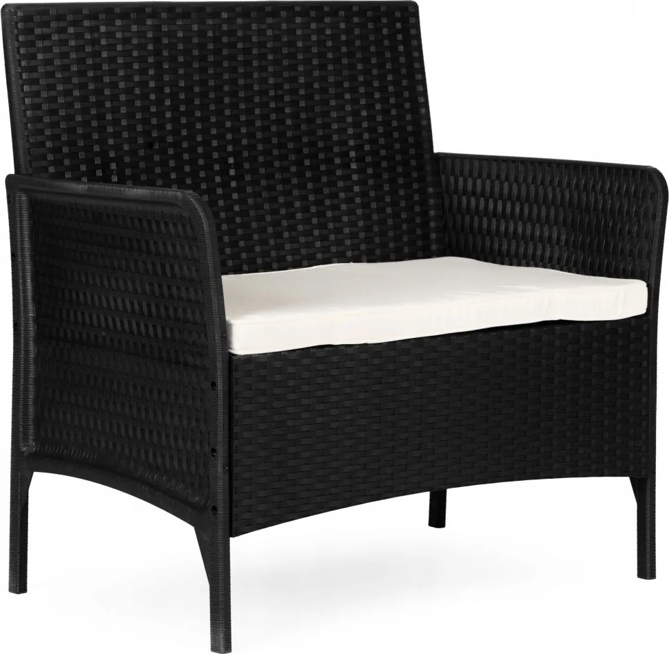 Kerti kanapé kétszemélyes párnával pad erkély terasz kert fekete Mult