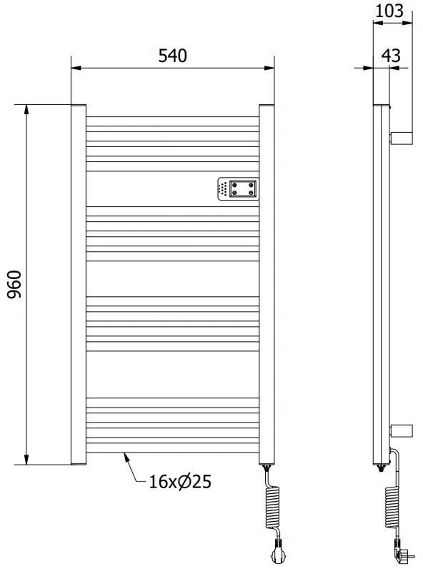 Mexen Aran, elektromos fűtőelem 960x500 mm, 500 W, fehér, W306-0960-540-00-20