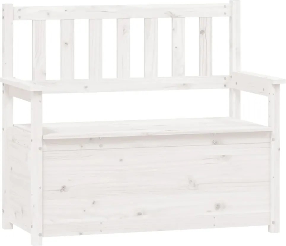vidaXL fehér tömör fenyőfa pad 112,5 x 51,5 x 96,5 cm