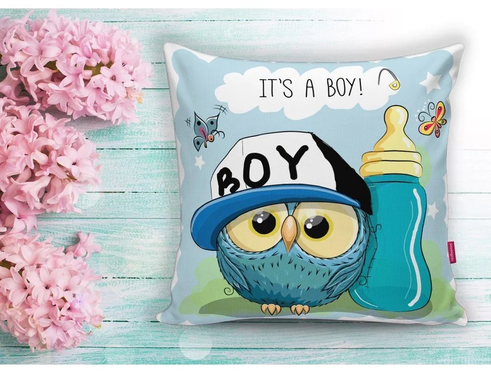 Gyerek párnahuzat 43x43 cm Boy Owl – Mila Home
