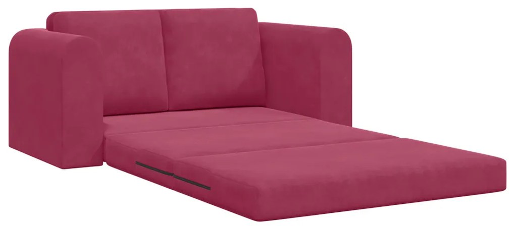 Floor Sofa Bed 2 az 1-ben Borvörös 148x71x83 cm Velúr