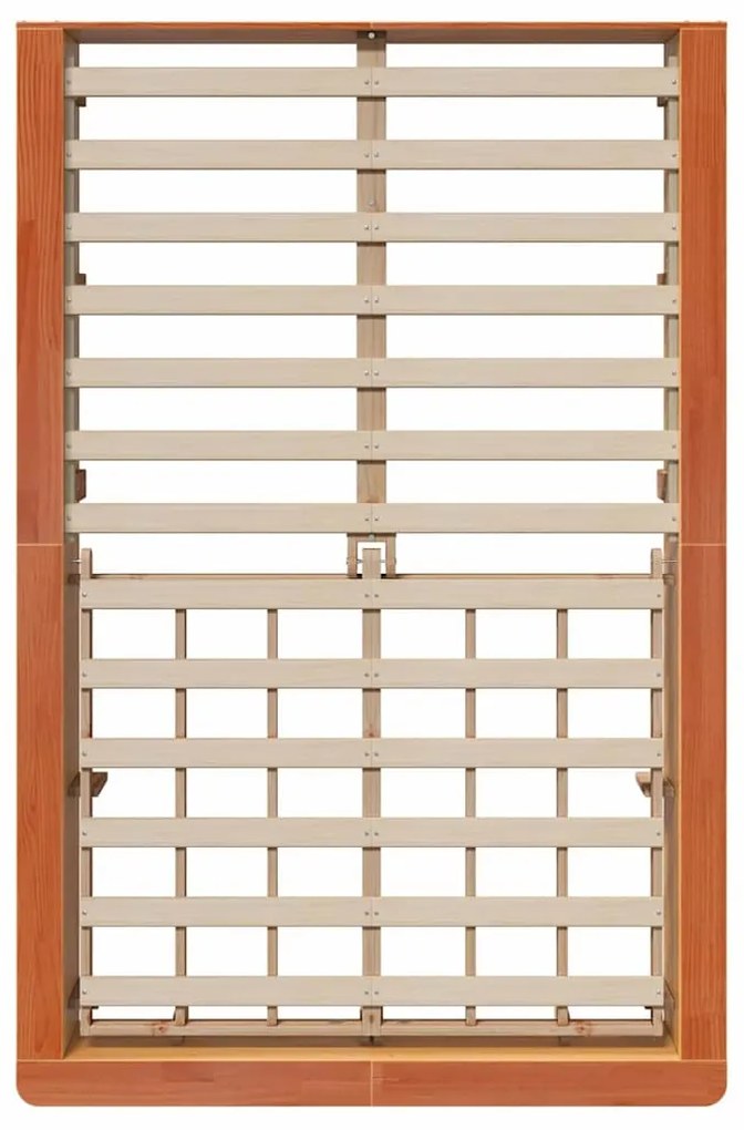 Ágykeret tárolóval Viaszbarna 120 x 200 cm Tömör fa