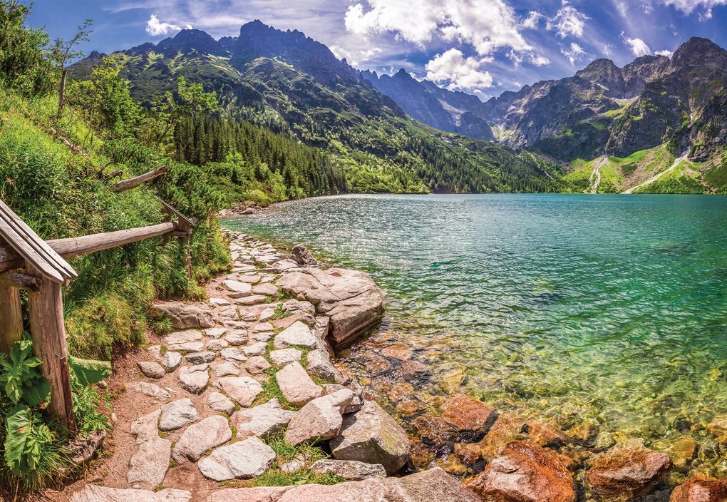 Vinyl flizelin Tapéta Tengeri Tátra Szem hegyek nyár Méretre Szabva