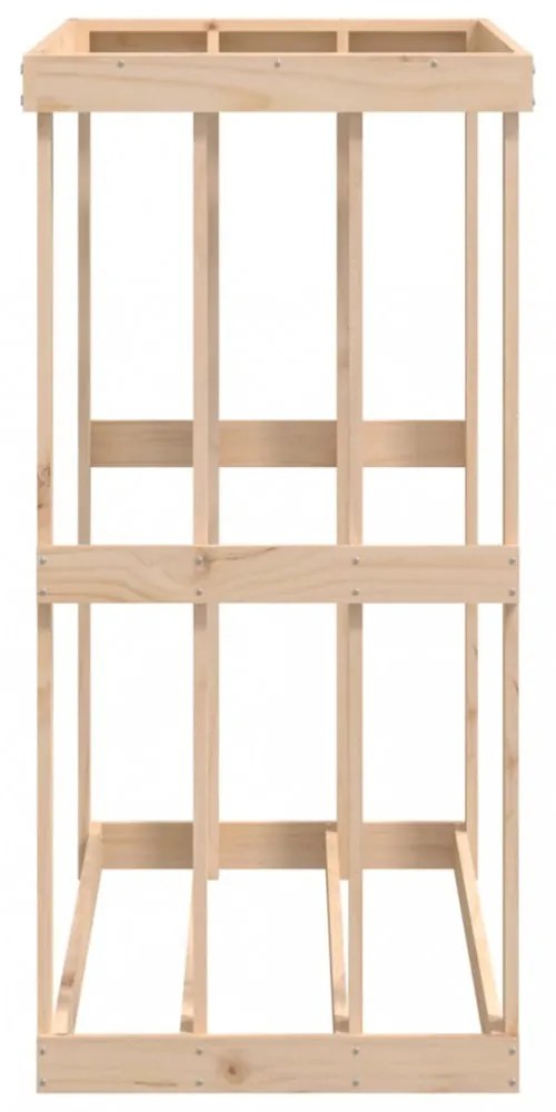 tömör fenyőfa kültéri rönktároló 108 x 52 x 106 cm
