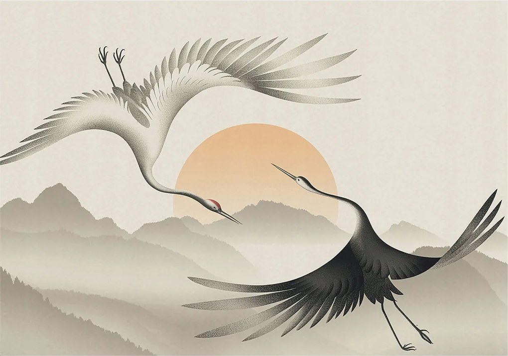 Fotótapéta Flizelin Fali ragasztó szett Daru Kelet 208x146 Ragasztó