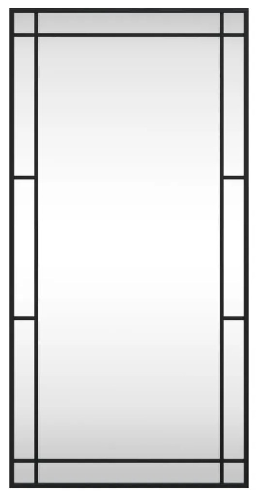 fekete téglalap alakú vas fali tükör 50 x 100 cm